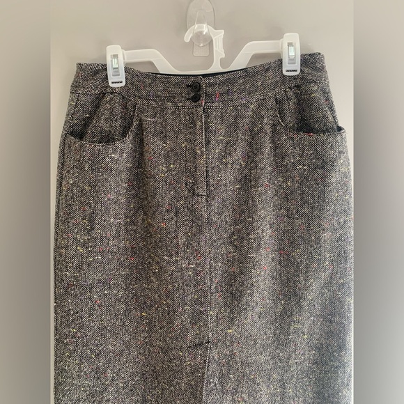 Women’s Talbots Grey Confetti Wool Blend Pockets Professional MIDI Skirt 10 - Picture 2 of 12